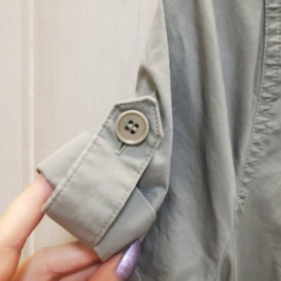 Talbots Trench Dress Safari Khaki Belt & Pockets Size 14 - Picture 8 of 13